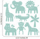 Sea-green Safari Animals Wall Decal