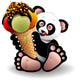 Panda Cartoon with Big Ice Cream-panda Con Gelato Wall Decal