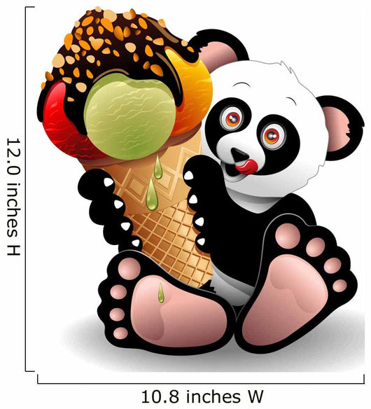 Panda Cartoon with Big Ice Cream-panda Con Gelato Wall Decal