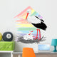 Stork and chicks in the nest Wall Decal
