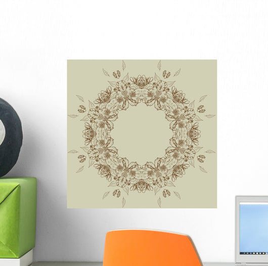 Vintage Floral Frame Wall Mural