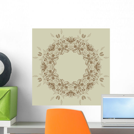 vintage floral frame Wall Mural