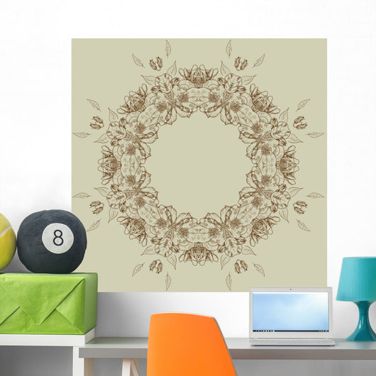 vintage floral frame Wall Mural