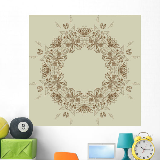 vintage floral frame Wall Mural