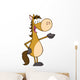Happy Horse Cartoon Mascot Character Wall Decal