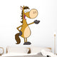 Happy Horse Cartoon Mascot Character Wall Decal
