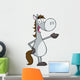 Gray Horse Cartoon Mascot Character Wall Decal