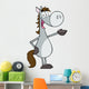 Gray Horse Cartoon Mascot Character Wall Decal