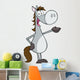 Gray Horse Cartoon Mascot Character Wall Decal