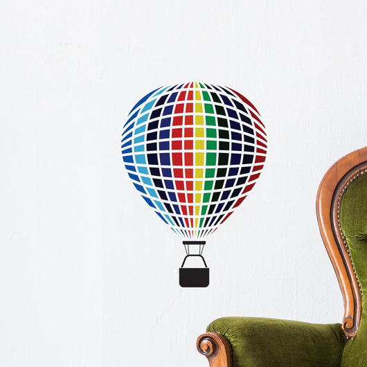 Air Balloon Isolated on White Wall Decal