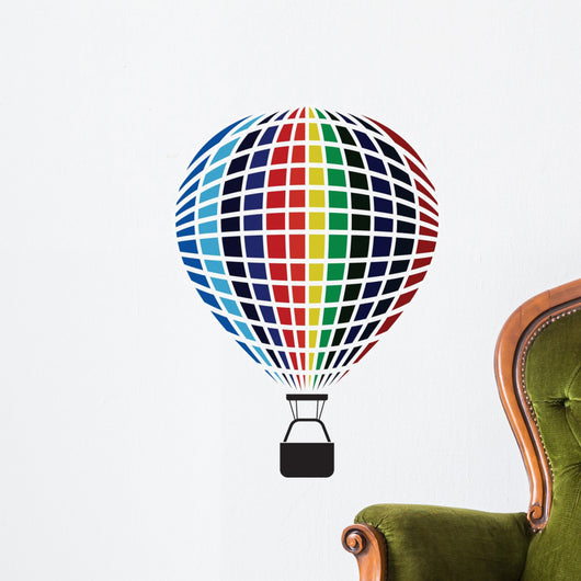 Air Balloon Isolated on White Wall Decal