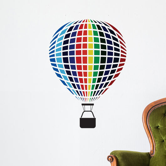 Air Balloon Isolated on White Wall Decal