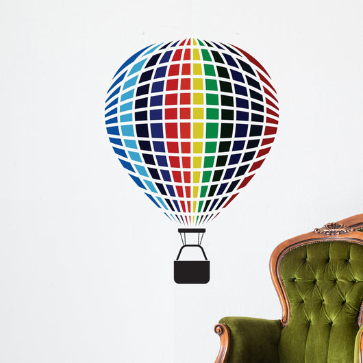 Air Balloon Isolated on White Wall Decal