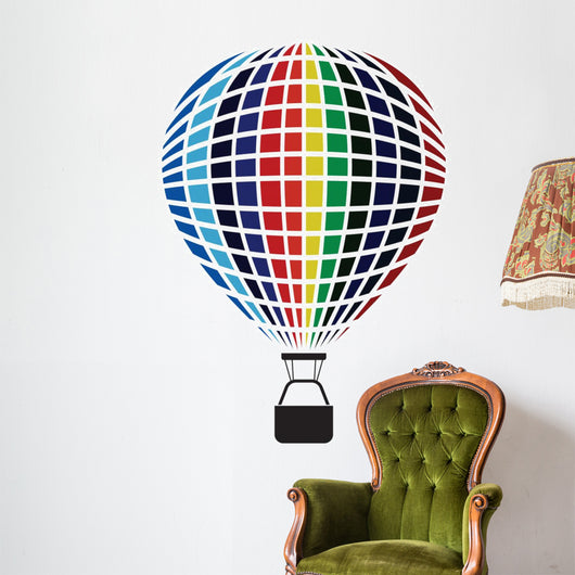 Air Balloon Isolated on White Wall Decal