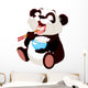 Cute panda eating rice Wall Decal