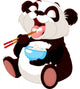 Cute panda eating rice Wall Decal