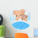 Cute baby bear in bed Wall Decal