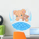 Cute baby bear in bed Wall Decal