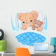 Cute baby bear in bed Wall Decal