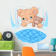 Cute baby bear in bed Wall Decal