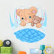 Cute baby bear in bed Wall Decal