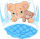 Cute baby bear in bed Wall Decal