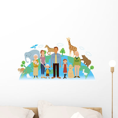 Acae Wall Decal shown on a wall