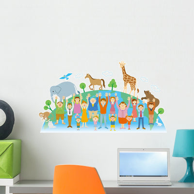 Acae Wall Decal shown on a wall