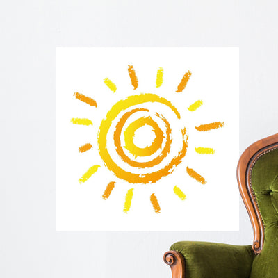 Sun Wall Decal shown on a wall