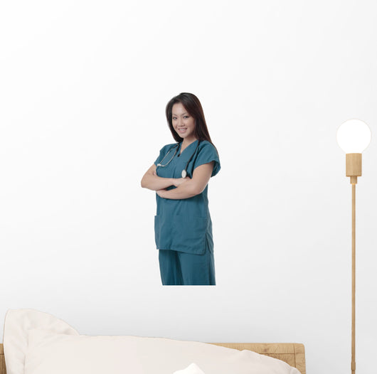 Attractive Asian Nurse Wall Decal