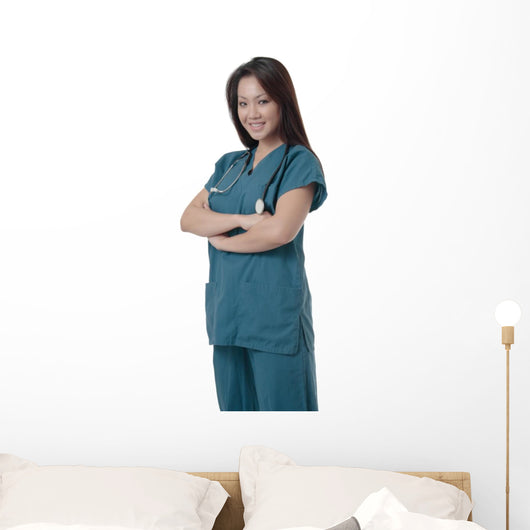 Attractive Asian Nurse Wall Decal