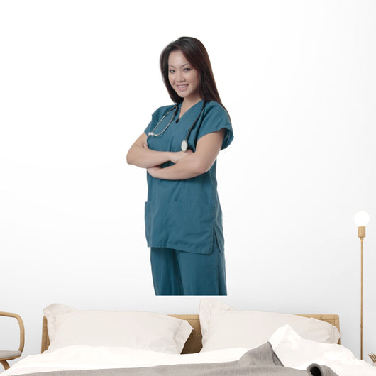 Attractive Asian Nurse Wall Decal