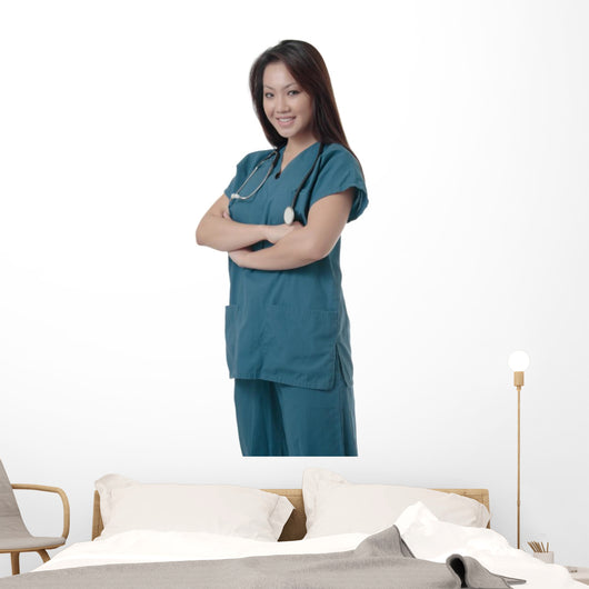 Attractive Asian Nurse Wall Decal