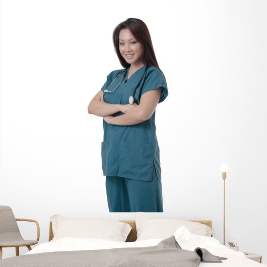 Attractive Asian Nurse Wall Decal