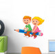 Boy and Girl Learning Wall Decal