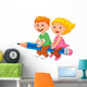 Boy and Girl Learning Wall Decal