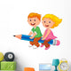 Boy and Girl Learning Wall Decal