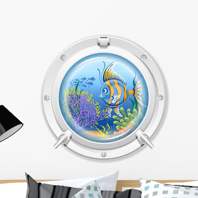 Porthole shown on a wall