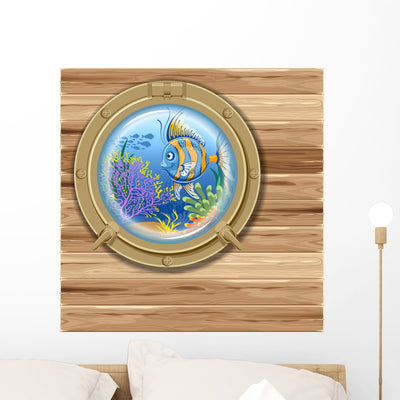 Porthole shown on a wall