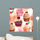 Watercolor Cupcake Wall Mural
