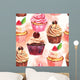 Watercolor Cupcake Wall Mural