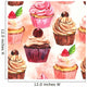 Watercolor Cupcake Wall Mural