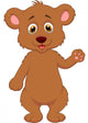 Cute baby bear waving hand Wall Decal