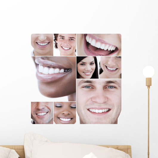 Collage Young Attractive People Wall Mural