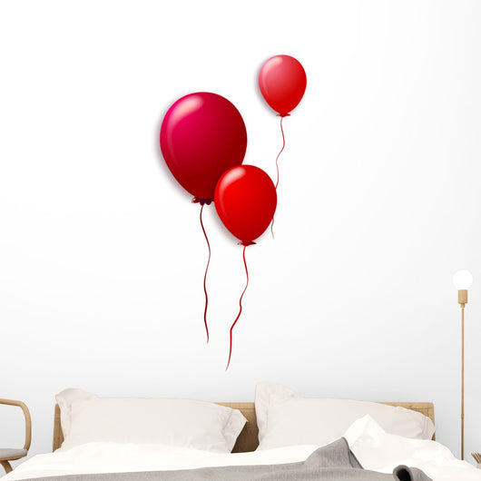 Red Balloons Wall Mural