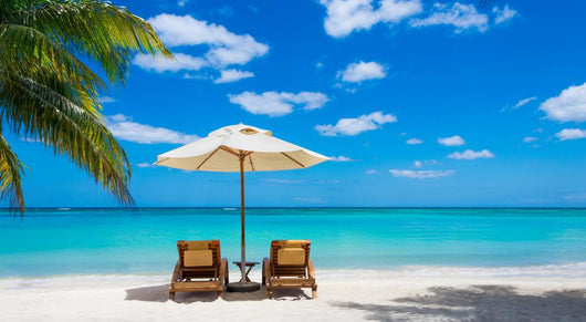 Two Deckchairs Idyllic White