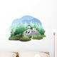 vector drawing of the dog breed Siberian Husky in nature Wall Decal