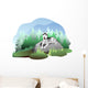 vector drawing of the dog breed Siberian Husky in nature Wall Decal
