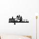 Woman Cleaning Amsterdam Skyline Wall Decal