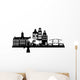 woman cleaning amsterdam skyline Wall Decal